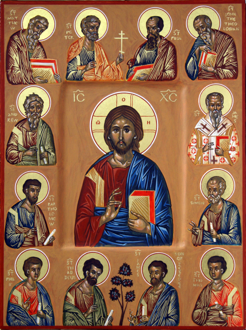 Cristo rodeado del grupo de los Doce