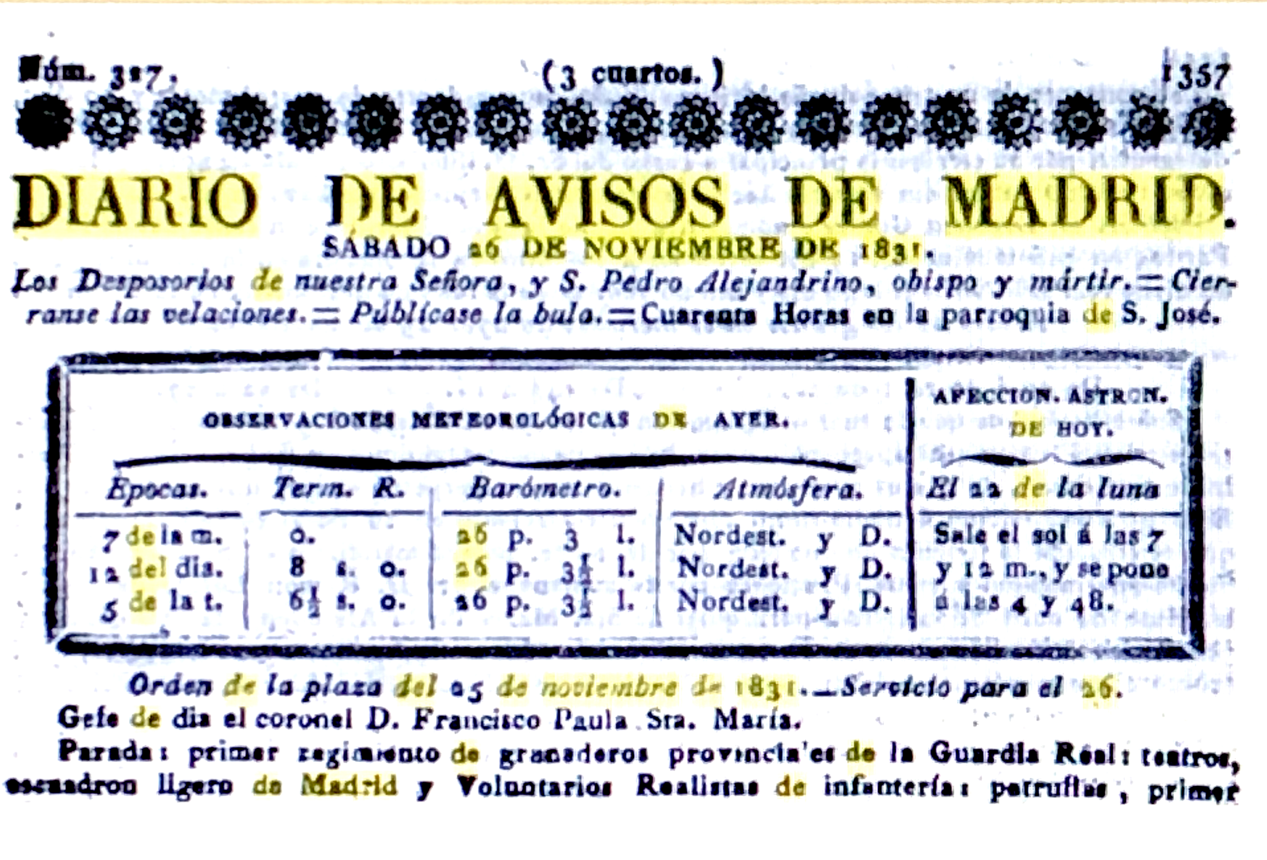 Diario de Avisos de Madrid, 26.11.1831