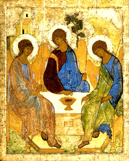 Andrei Rublev. La trinidad, años 1425-1427 . Galería Tretyakov