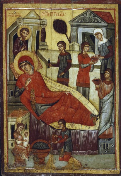 Natividad-de-la-Virgen-María_Novgorod_sigloXIV_ Galería-Tretyakov_Moscú